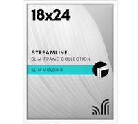 Americanflat Portarretratos blanco de 18 x 24 pulgadas, marco de fotos de borde fino con plexiglás pulido, marco de fotos de pared con accesorios para colgar incluidos para formato de visualización