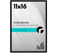 Americanflat Portarretratos color negro de 11 x 16 pulgadas, marco de fotos de borde fino con plexiglás pulido, accesorios para colgar incluidos para formato horizontal y vertical para pared