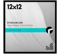 Americanflat Portarretratos color negro de 12 x 12 pulgadas, marco de fotos de borde fino con plexiglás pulido, accesorios para colgar incluidos para formato horizontal y vertical para pared