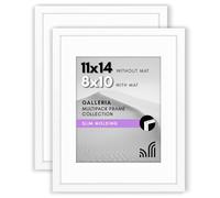 Americanflat Portarretratos de 11 x 14 pulgadas con plexiglás pulido, juego de 2, úsalo como marco de 8 x 10 pulgadas con paspartú o exhibición de fotos de 11 x 14 pulgadas sin paspartú, colección