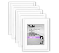 Americanflat Portarretratos de 11 x 14 pulgadas con plexiglás pulido, juego de 5, úsalo como marco de 8 x 10 pulgadas con paspartú o exhibición de fotos de 11 x 14 pulgadas sin paspartú, colección