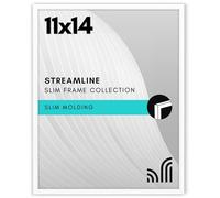 Americanflat Portarretratos de 11 x 14 pulgadas en color blanco, marco de fotos de borde delgado con vidrio inastillable, marco de fotos de pared con accesorios para colgar incluidos para formato de