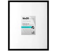 Americanflat Portarretratos de 16 x 20 pulgadas en color negro, úsalo como portarretratos de 6 x 8 pulgadas con paspartú o marco de 16 x 20 pulgadas sin paspartú, marco de fotos de borde fino con