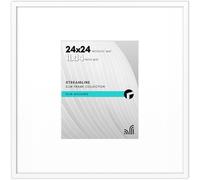 Americanflat Portarretratos de 24 x 24 pulgadas en color blanco, úsalo como portarretratos de 11 x 14 pulgadas con paspartú o marco de 24 x 24 pulgadas sin paspartú, marco de fotos de borde fino con