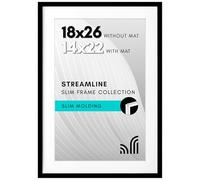 Americanflat Streamline Collection - Marco de póster de 18 x 26 pulgadas con plexiglás pulido, úsalo como marco de 14 x 22 pulgadas con paspartú o de 18 x 26 pulgadas sin paspartú, colección