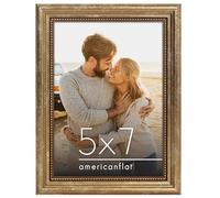 Americanflat Vintage Frames - 5x7 Picture Frame with Elegant Beaded Accents and Shatter-Resistant Glass - Antique Frames for Tabletop and Wall Display - Gold Ornate Frame for Office or Home Decor