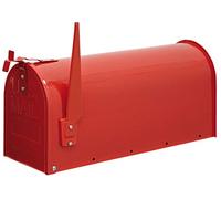Buzon Exterior Americano de Acero, Buzon Exterior para Pan, Tamaño L (Revista, Sobres C4), Gran Capacidad, Buzon para Pan, Periodicos o Correo, Panera Exterior, Rojo