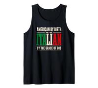 Americano de Nacimiento Italiano por Gracia de Dios Italia Cita Camiseta sin Mangas