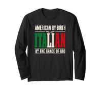 Americano de Nacimiento Italiano por Gracia de Dios Italia Cita Manga Larga