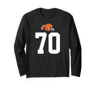 Americano Fútbol Casco Estilo Vintage Número 70 Manga Larga