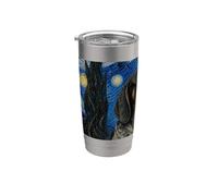 Americano Inglés Coonhound Perro Noche Estrellada Vaso térmico de acero inoxidable de doble pared