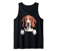 Americano Inglés Redtick Coonhound Funny Peeking Dog Lover Camiseta sin Mangas