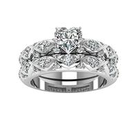 Americano patrón sólido melocotón y pareja de corazones diamantes con incrustaciones de diamantes anillo de zircon europeo micro anillos con incrustaciones anillos niños gimnasia interior, 8, Metal
