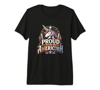 Americorn Patriotic Unicorn American Flag 4 July Camiseta Premium