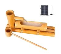 AMERIL Decoración Solar de Fuente de bambú para jardín Zen, Patio Interior y Exterior, bambú Natural irrompible, Kit de Fuente de Estanque para Patio Trasero,D