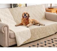 Ameritex Funda de Cama Impermeable para Perro, Manta para Mascotas con Respaldo Antideslizante para Muebles, Cama, sofá (52 x 82 Pulgadas, Beige)