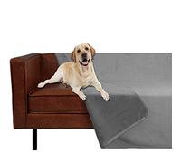 Ameritex Manta Reversible para Mascotas, Terciopelo 100% Impermeable súper Suave para sofá y Cama (40 x 60 Pulgadas, Gris Claro + Gris)
