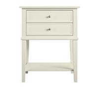Ameriwood Home Mesa Auxiliar Franklin 2 cajones, Blanco Suave