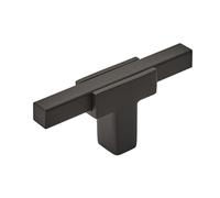 Amerock BP67MBMB - Pomo para puerta de armario de cocina o cajón | Negro mate/negro mate | 2-3/4 pulgadas (70 mm) de longitud | Urbanite | 1 paquete | Accesorios para muebles | Herrajes para gabinete