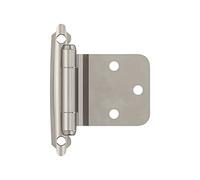 Amerock BPR7630G10 - Bisagra de gabinete de montaje frontal biselado inverso, montaje frontal de superposición variable, níquel satinado, bisagra de puerta de armario de cocina, 1 par/2 unidades,