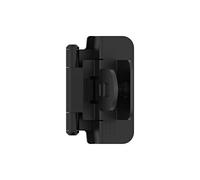 Amerock BPR8700FB | Bisagra de gabinete | Inserto doble desmontable de 3/8 pulgadas (10 mm) | Negro mate | Bisagra de puerta de armario de cocina | Paquete de 1 par/2 | Hardware funcional
