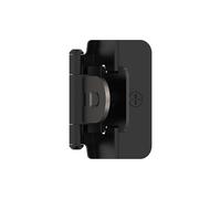 Amerock BPR8704FB | Bisagra de gabinete | Superposición de 1/2 pulgada (13 mm) doble desmontable | Negro mate | Bisagra de puerta de armario de cocina | Paquete de 1 par/2 | Hardware funcional
