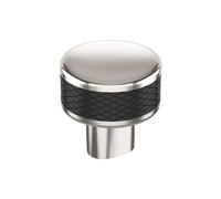 Amerock Esquire BP36554PNBBR - Pomo de gabinete de níquel pulido y bronce negro, 32 mm de diámetro