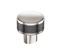 Amerock Esquire BP36554PNGM - Pomo de gabinete de níquel pulido y plomizo, 32 mm de diámetro