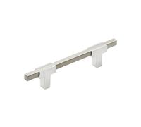 Amerock | Gabinete Pull | Pulido Cromo/Satén Níquel | 3-3/4 inch (96 mm) Center to Center | Urbanite | 1 Pack | Drawer Pull | Drawer Handle | Cabinet Hardware