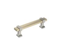 Amerock Overton BP36681BBZG10 - Tirador de gabinete de 96 mm de centro a centro, champán dorado/níquel satinado, BP36681BBZG10