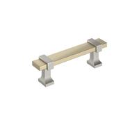 Amerock Overton BP37080BBZG10 - Tirador de gabinete de 3 pulgadas (76 mm) de centro a centro, champán dorado/níquel satinado, BP37080BBZG10