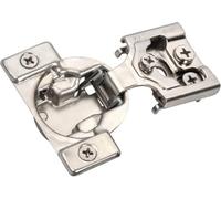 Amerock Paquete de 2 bisagras ocultas compactas de cierre automático de 1,27 cm para armario de marco frontal, ángulo de apertura de 105 grados con ajuste de 3 vías