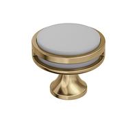 Amerock | Pomo de gabinete | Bronce champán/acrílico esmerilado | Pomo de cajón de 35 mm de diámetro | Oberon | Herrajes de cocina y baño | Herrajes para muebles