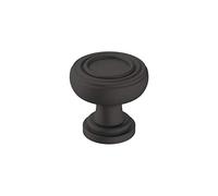 Amerock | Pomo de gabinete | Negro mate | 1-1/8 pulgadas (29 mm) de diámetro | Ville | Paquete de 1 | Pomo de cajón | Herrajes para gabinete
