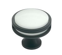 Amerock Pomo para gabinete, color negro mate/esmerilado, 35 mm de diámetro, Oberon, 1 paquete, perilla de cajón, herrajes para gabinete