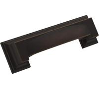 Amerock Tirador de copa de gabinete | Bronce aceitado | 76 mm y 96 mm de centro a centro | Designar | 1 paquete | Tirador de cajón | Manija de gabinete | Herrajes para gabinete