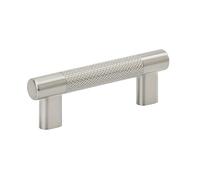 Amerock Tirador de gabinete de cocina, níquel satinado, 76 mm y 96 mm de centro a centro, Bronx, 1 unidad, herrajes para muebles, manija de gabinete, tirador de cajón de baño