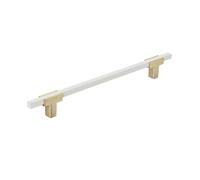 Amerock | Tirador de gabinete | Oro cepillado/blanco | 7-9/16 pulgadas (192 mm) de centro a centro | Urbanite | 1 paquete | Tirador de cajón | Asa de cajón | Herrajes para gabinete