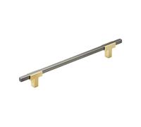 Amerock | Tirador de gabinete | Oro cepillado/cromo negro | 7-9/16 pulgadas (192 mm) de centro a centro | Urbanite | 1 paquete | Tirador de cajón | Asa de cajón | Herrajes para gabinete