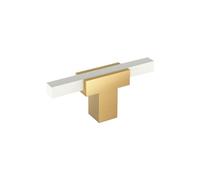 Amerock Urbanite BP67CZWHT - Pomo de gabinete blanco y bronce champán, 2-3/4 pulgadas (70 mm) de longitud