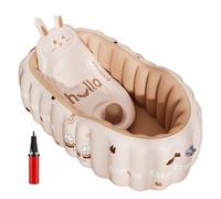 Amesor Bañera Inflable Bebé | Bañera De Viaje Hinchable Para Bebés | Accesorio De Baño Plegable Con Bomba Para Natación Viajes Camping Playa Niños Niñas