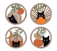 Amesor Decoración De Pared De Gatos,Arte De Pared Boho Con Gatos | Decoración Moderna De Madera Para Hogar Oficina Dormitorio Sala
