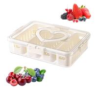 Amesor Envases Fruteros Para Frigorífico | Bandeja para Servir con 8 Compartimentos y Asa Plegable,Organizador Portátil Transparente para Cocina Alimentos Ensalada Verdura Viaje