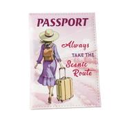Amesor Funda para Pasaporte De Viaje,Porta Pasaporte en PU | Accesorios Impermeables para Pareja con Bolsa para Tarjetas de Crédito Pasaje de Abordaje Familia Mujeres Hombres Niños Monedero