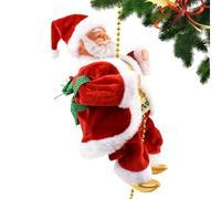 Amesor Papá Noel Escalando En Cuerda - Eléctrico Navideño con Música | Cuerda de Papá Noel Escalador Musical,para Interior Porche Ventana Techo Escalera Balcón Fiesta Navideña Reunión