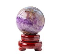Amethyst Ball Ornaments Stone Polished Feng Shui Ball Home Living Room Ornaments Porch Boutique Purple Crystal Ball,95~100mm