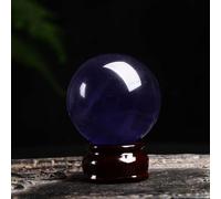 Amethyst Crystal Ball Feng Shui Round Ball Crystal Ball Purple Crystal Ball Purple Crystal Figurine Fine Beads with Pedestal Set,50mm