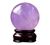 Amethyst Crystal Ball Ornaments with Stand,Purple Quartz Crystal Sphere for Home Decor Gemstones Ball,60~65mm