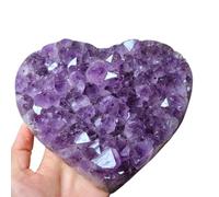 Amethyst Crystal Cluster Heart-Shaped Gemstones Stones Amethyst Geodes Gifts for Crystal Lovers,100-150g