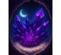 Amethyst Crystal Night: Mystical Geode Journal
